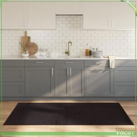 376947 Tapis rectangulaire marron foncé 100x200 cm bambou (1/5)