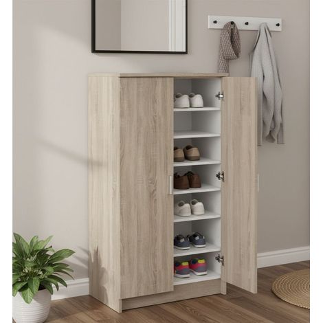 Scarpiera - 6 Ripiani 7 Vani, Marrone Rovere, -, 54.6x35.3x108.4h cm Catamarca