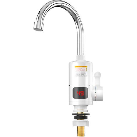 Rubinetto scaldabagno istantaneo da 3000 W con termostato e display della temperatura per cucina e lavello