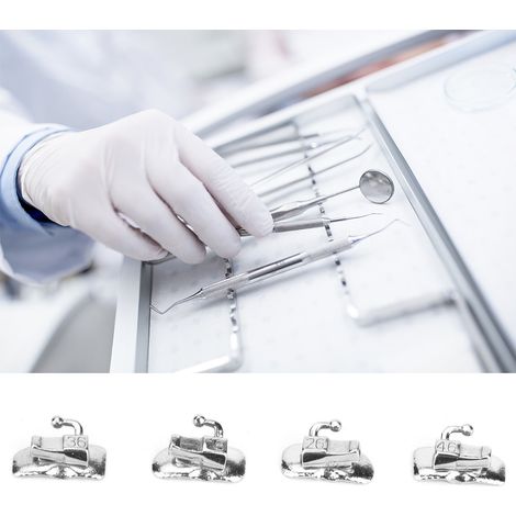 Lot de 2 tubes buccaux orthodontiques dentaires à coller, outils de soins dentaires, matériel médical, Edgewise première molaire (1/5)
