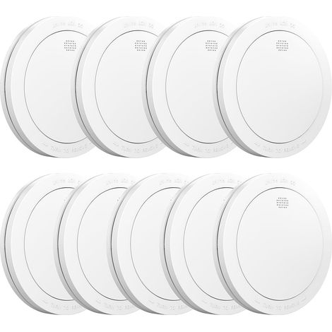 Détecteur de Fumée Interconnecté (Pré-connecté), 10 Ans de Batterie, Alarme Incendie Detecteurs Fumee, EN14604 (1/5)