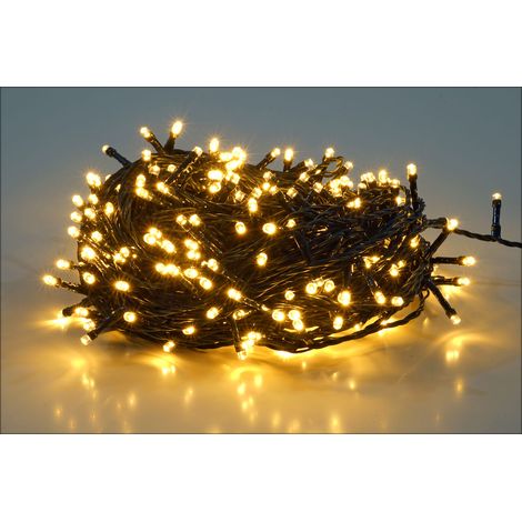 LED Weihnachts Lichterkette warm weiß - 40 m / 400 LED - Garten Deko Beleuchtung mit Netzstecker Strom betrieben für den Außenbereich