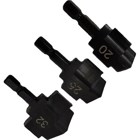 3 Pièces Forets Alésoirs pour Tuyaux HSS Revêtement Ti Queue Hexagonale 1/4po pour Plastique PPR Noir (1/5)
