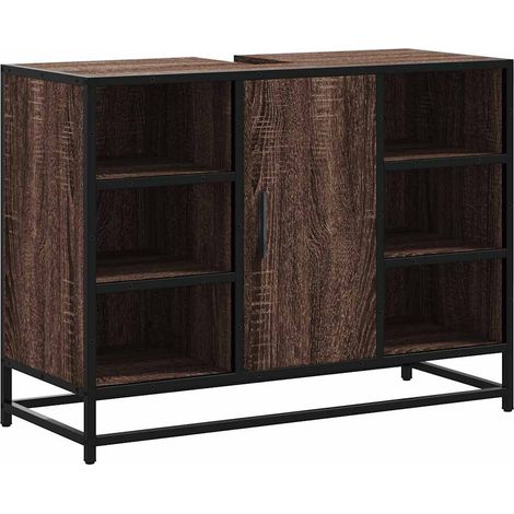 Meubles de Rangement,Armoire lavabo de salle de bain chêne marron bois d'ingénierie CFW868874 (1/5)