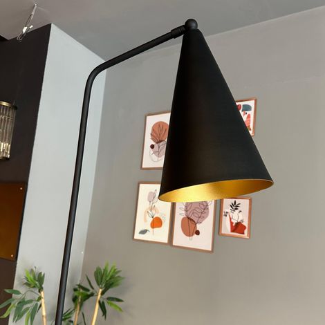 Lampadaire Schatten Métal Moderne E27 Largeur 30 cm Abat-jour Réglable Tablette Variateur (1/5)
