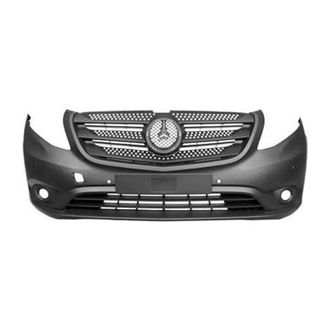Pare-choc avant gris avec trous anti-brouillards et radars Mercedes Vito W447 2014-2019