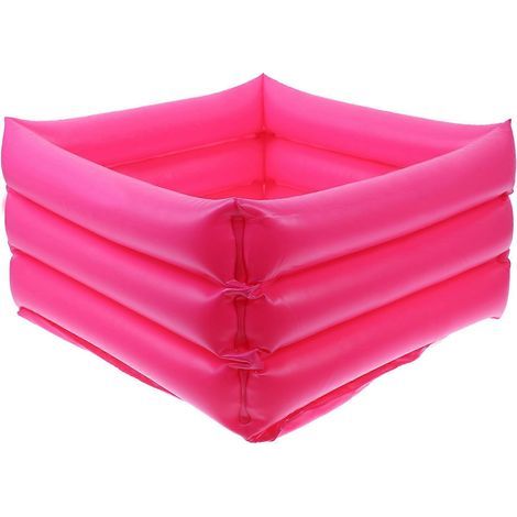 Aufblasbares Fußwaschbecken, tragbares PVC-Waschbecken, ideal für Familienausflüge (Design nach Zufallsprinzip). – 31,00 x 31,00 x 15,00 cm – Rosa (1/4)