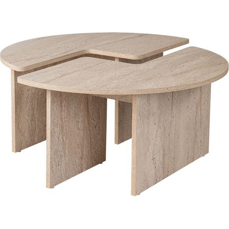 Mesa de centro redonda dúo pino atlántico 90cm APIX (1/5)