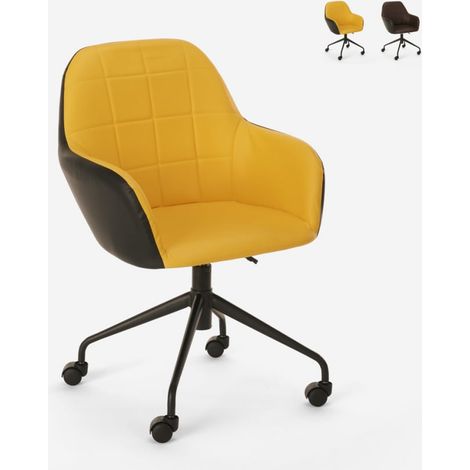 Modernes Design gepolstert Drehstuhl Büro höhenverstellbar Narew - Gelb (1/5)