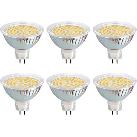 RHG Ampoule GU5.3 LED 12V 5W Blanc Froid 6000K, Ø50mm, 120 Degrés, Équivalent GU5.3 35W 50W, 500LM, AC/DC 12V, Spot LED MR16 GU5.3 pour Cuisine/Salle de Bain/Armoire, Non-dimmable, lot de 6 (1/5)