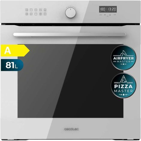 Integrierbarer Airfryer Backofen Glass White mit 81L Fassungsvermögen, 11 Funktionen mit Airfryer Master, Pizza Master, Steam Asisst, Steam EasyClean, 3D cooking, Klasse A.