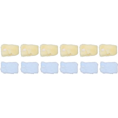 12 hitzefreie Lockenwickler aus korallenrotem, blauem und gelbem Fleece – schonende Haarstyling-Tools für die Anwendung über Nacht. (1/5)