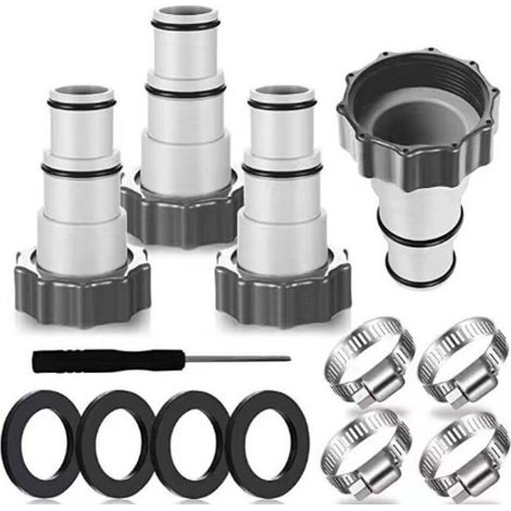 Adaptateur Tuyau Piscine 32 38,12 Pièces Adaptateur Piscine Intex 32 38,Adaptateur Piscine 38mm,Raccord Tuyau Piscine Intex,Adaptateur Tuyau Pompe Piscine. (1/4)