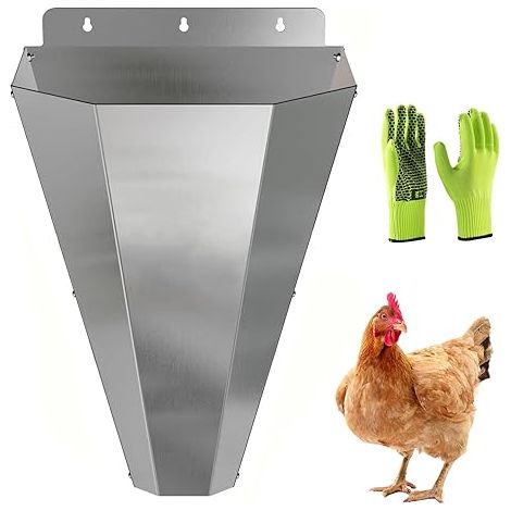 Funnel for Poultry, Large Galvanised Steel Retaining Cone for Poultry Processing Flat Back Metal Cone Slaughter Chicken for Turkeys Ducks Geese (1/2)
