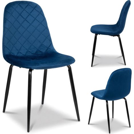 Silla de terciopelo azul marino Orlando Velvet (1/5)