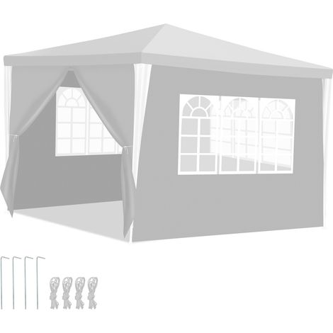 SWANEW Tenda o pergolato Tenda per ricevimenti con pannelli laterali rimovibili Grande bianco 3x3m (1/5)