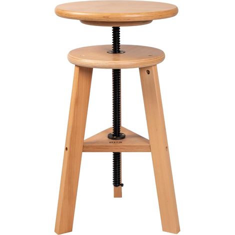Tabouret de dessin en bois de hêtre réglable avec siège pivotant de 48,3 à 66 cm pour studio, cuisine, comptoir de bar et bureau, supporte 81,6 kg, naturel (1/5)