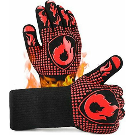 GUANTO BBQ DA FORNO CUCINA PER BARBECUE IGNIFUGO RESISTENTE CALORE FINO A 800°