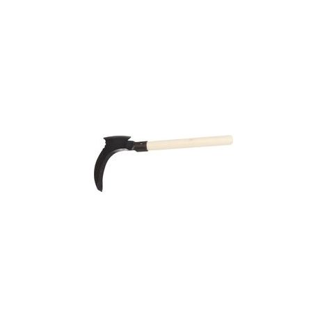 Faux double multifonctionnelle en acier à haute teneur en manganèse pour la coupe des arbres et des branches. Double lame pour outils de jardinage, lame simple et manche en bois.
