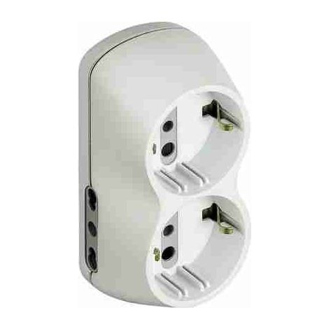BTIS3614D Adattatore B4 bianco - 2 prese bipasso 10/16A e 2 prese tedesche