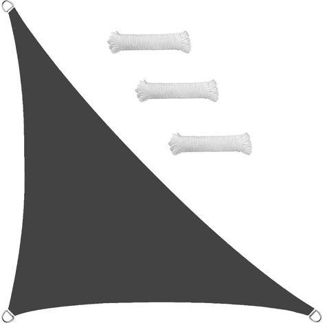 voiles d'ombrage UV Protection Triangulaire Imperméable 5x5x7m Anthracite (1/4)