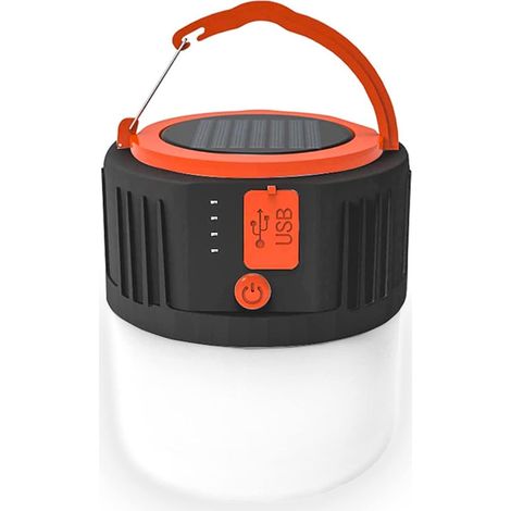 MINKUROW Lanterna Da Campeggio A Led, Torcia Solare Portatile Impermeabile Ricaricabile Con Porta Usb - 5 Modalità Di Illuminazione - Adatta Per Tenda, Emergenza, Interruzione Di Corrente (1/5)