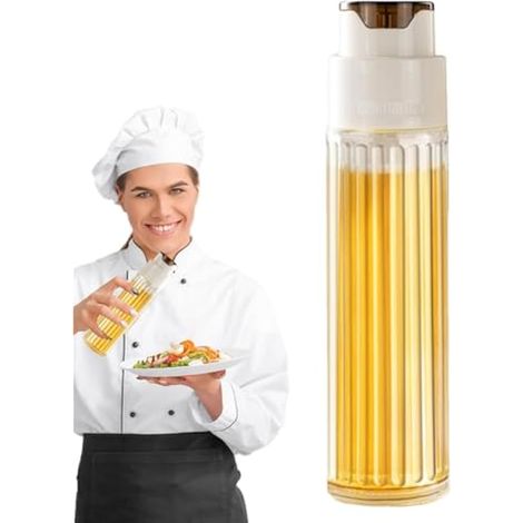 Generisch Bouteille distributeur d'huile d'olive, récipient à vinaigre avec ouverture automatique, bouteille d'huile d'olive anti-fuite, pour barbecue, barbecue, pâtisserie, salade, cuisine (1/5)