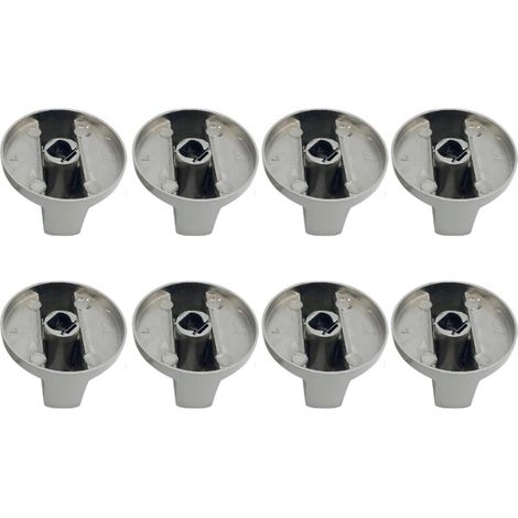 Lot de 8 boutons de cuisinière, interrupteur rotatif en métal de 6 mm pour cuisinière à gaz, remplacement de commande de machine de table de cuisson de cuisine (1/5)