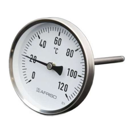 Afriso Bimetall Edelstahlhermometer Ø 100mm Länge 150mm 66349312