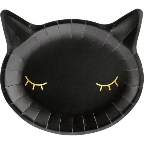 Assiettes Chaton Noir 22x20cm 6 pièces. (1/4)