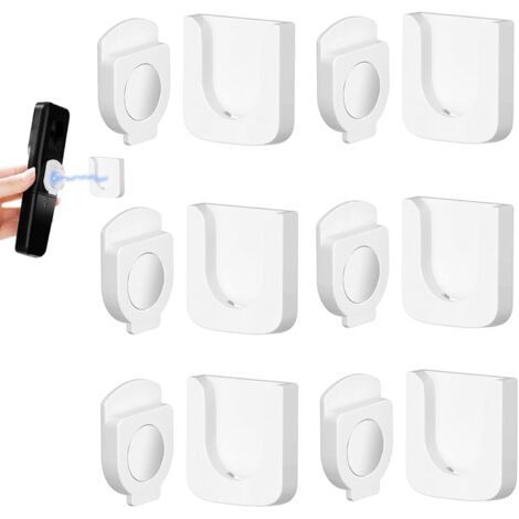 6 Pièces Porte Télécommandes Magnétiques, Support Magnétique Autocollant pour Télécommande TV, Climatisation, Ventilateur, et Plus, Pratique et Compact pour Maison et Bure (1/5)