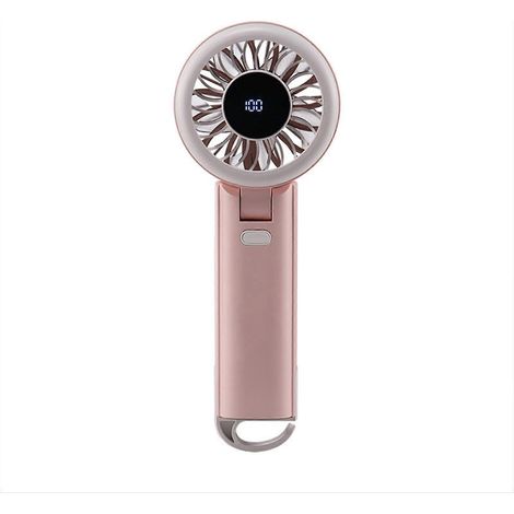 HONORNIC - Ventilateur de poche rafraîchissant, petit ventilateur de bureau, ventilateur portable, silencieux, 100 vitesses réglables, texture plastique, rose, idéal pour les enfants (1/5)