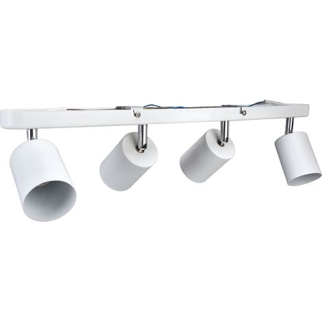 Douille GU10 à 4 têtes, projecteur rotatif à fixer au plafond, pour cantine, centre commercial, vitrine, 85-265 V, blanc (1/5)