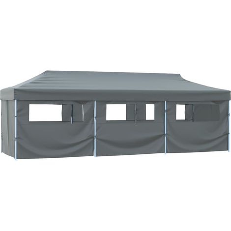 Faltzelt Partyzelt Pop-Up mit 8 Seitenwänden 870x291x315 cm Anthrazit