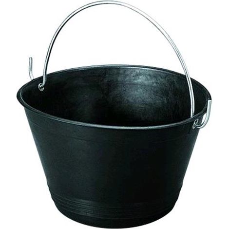 Secchio Per Muratore Plastica Pesante D.36 Cm Nero Conf. 10 Pz
