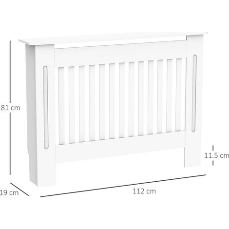 Cache-radiateur Ă lattes en MDF pour la maison et le bureau, 112 x 19 x 81 cm, blanc (1/5)
