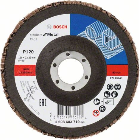 BOSCH 2608603719 PLATEAU À LAMELLE X431 STANDARD FOR METAL 125 X 22,23 MM 120 (1/2)