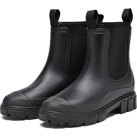 Bottes de Pluie Femme,Bottes Pluie Femme Taille 38 EU,Impermeable Caoutchouc Bottines Jardin Bottines Confortable EléGantes Outdoor Chaussures (1/5)