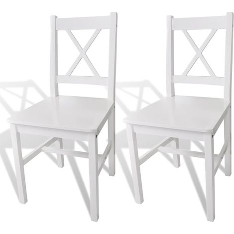 Sillas de comedor 2 unidades madera de pino blanco vidaXL