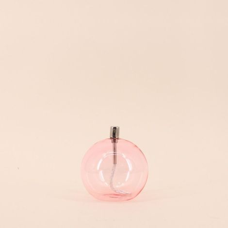 Lampe à huile sphère en verre soufflé rose 9cm (1/5)