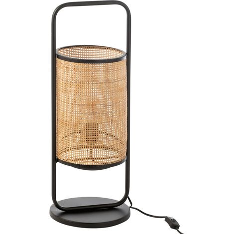 Lampe à Poser en Rotin sur Pied "Mabel" 61cm Naturel (1/3)