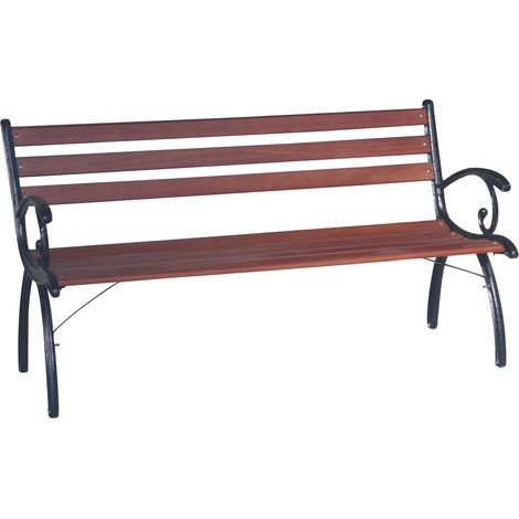 Panchina Panca Da Giardino In Ghisa Nera Linda 126X50Xh68 Cm