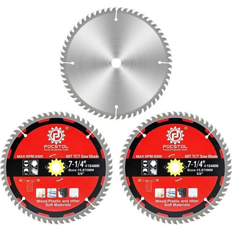 Kreissägeblatt 184mm 60 Zähne für Holz, Kunststoff, Sperrholz, Spanplatten (1/5)