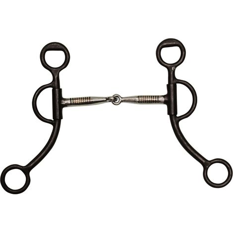 Morso western per cavalli in ferro nero con imboccatura inox (1/2)