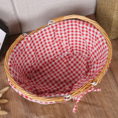 Panier de pique-nique en osier, panier à main tressé en osier, panier à main pour les pique-niques à la campagne (1/5)