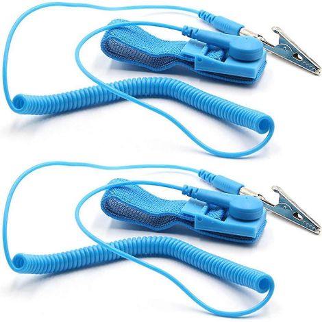 Bracelet antistatique, lot de 2, 180 cm, avec mise à la terre ESD et bracelet ajustable (1/5)