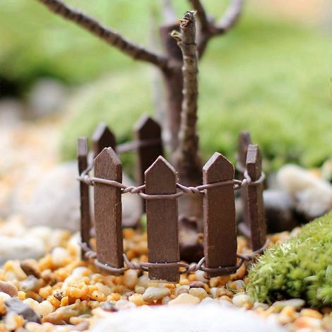 Clôture en bois, jardin féerique miniature, terrarium, figurine, bonsaï, bricolage (1/4)