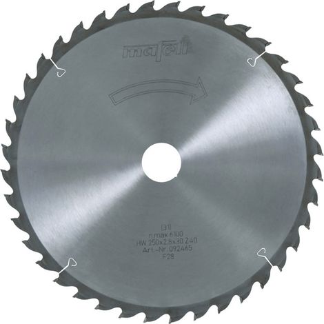 MAFELL Lama in metallo duro Z40 a denti alternati 250x2,8 / 2,8x30 mm - 92465