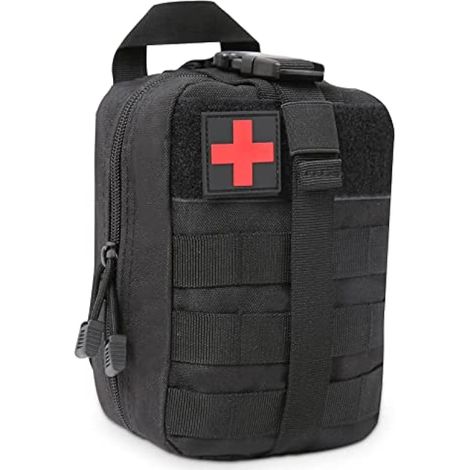 Sacs de Premiers Secours, Trousse de Premiers Soins Utilitaire, Extérieure Molle EDC Pouch, Sac d'urgence Médical, Kit de Survie d'urgence Sac à Dos Sac médical Tactiques, Noir (1/4)