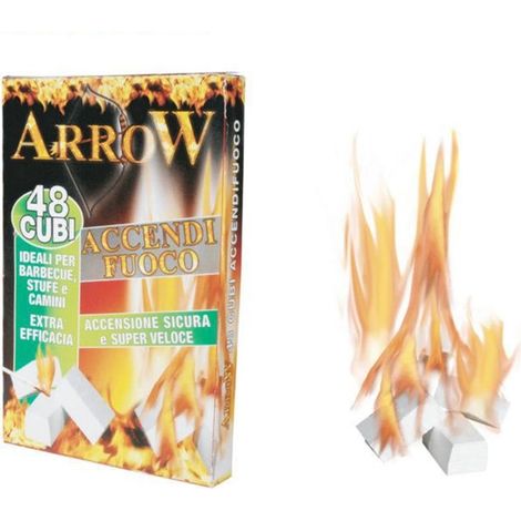 TrAdE Shop Traesio - Set 32pz Accendifuoco Da 48 Cubi Per Barbecue Stufe Camini Accensione Sicura Veloce 000018 -